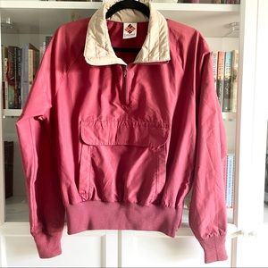 Vintage Columbia Red 1/4 Zip Windbreaker Jacket
